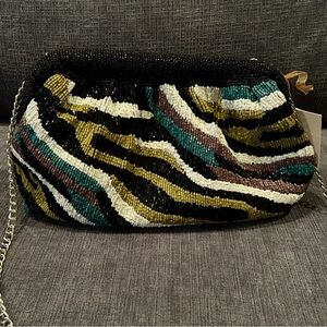 Multicolor Beaded Camo Bag